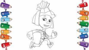 Фиксики новые серии раскраска для детей Симка Нолик Шпуля Coloring Book Pages