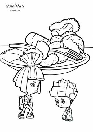 Картинки раскраски фиксики симка и нолик