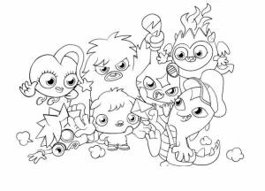 Раскраска Милые монстрики