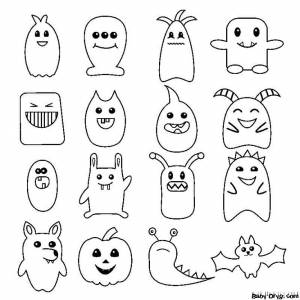 Раскраска Забавные монстрики