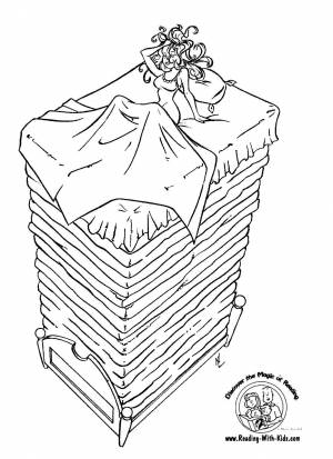 Раскраски Раскраска Принцесса на множестве перин Сказки