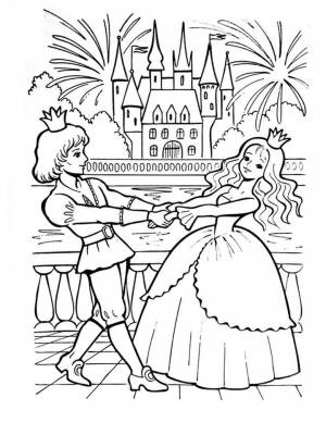 Раскраска Принцесса на горошине картинка в формате  для детей