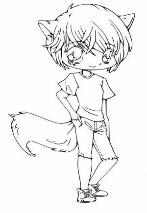 Раскраска Аниме Лиса