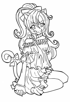 Раскраска Аниме Колени