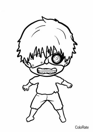 Раскраска Чиби Канеки