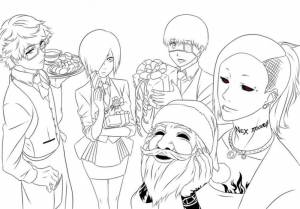 Раскраска Токийский Гуль