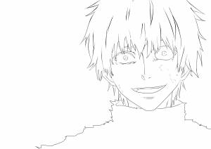 Раскраска гуль канеки