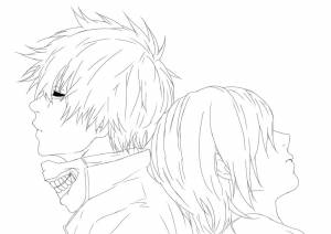 50 раскрасок Аниме Токийский гуль