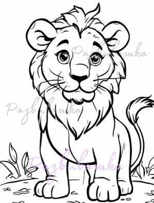 Детская раскраска Лев