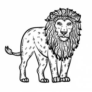 Раскраски лев животное для взрослых