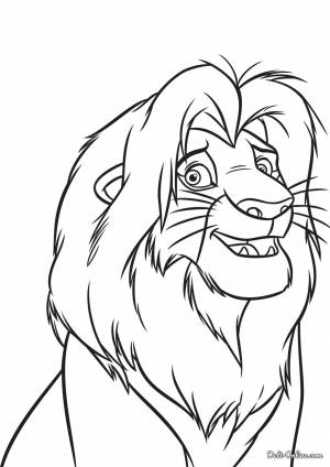 Раскраска Взрослый Симба