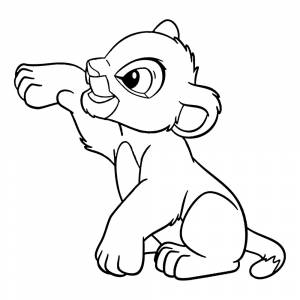 Раскраска Львёнок Симба