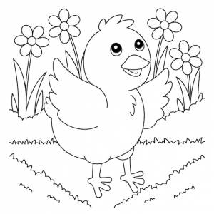 Раскраска цыпленок для детей