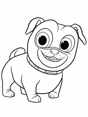 Раскраски Дружные мопсы   в формате