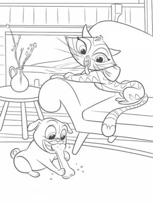 Раскраска Дружные мопсы  для мальчиков