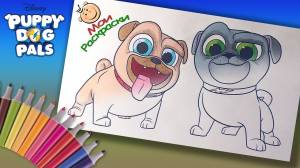 Дружные мопсы Раскраски для Детей Раскраска Бинго и Ролли