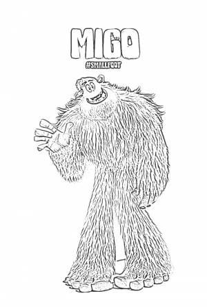 Раскраска Смолфут персонаж Миго