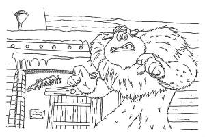 Раскраска Миго в городе смолфутов