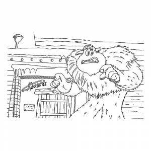 Раскраска Миго в городе смолфутов