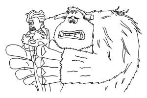 Раскраска Миго и замёрзший Перси