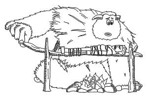 Раскраска Миго согревает Перси