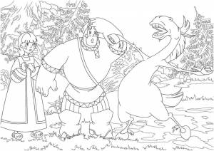 Раскраски богатыря, Раскраска Алёша попович три богатыря
