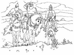 Три богатыря легкие рисунки