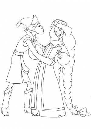 Раскраски богатыря, Раскраска Персонаж из мультфильма три богатыря