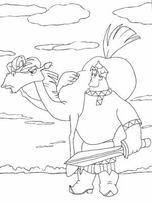 Раскраски три богатыря вместе