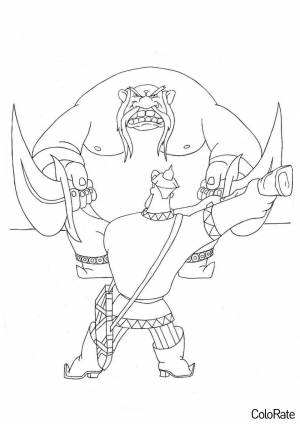 Раскраска Алеша Попович и Тугарин змей