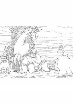 Раскраски сказка алеша попович