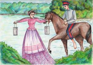 Раскраска казак и казачка