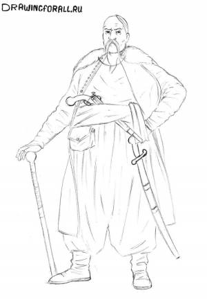 Рисунок казака для детей