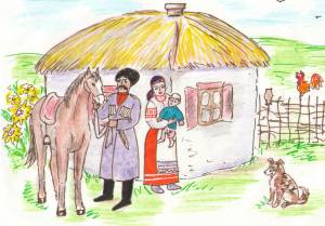 Раскраска казак и казачка