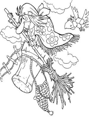 Раскраска Баба-яга