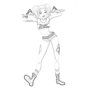 Раскраски Харли квинн для детей