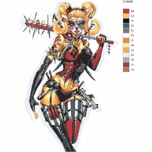 Харли Квинн 80х120 Раскраска картина по номерам на холсте Z-AB482-80x120