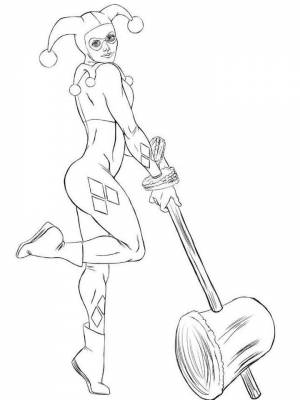 Раскраска Харли Квинн  для детей