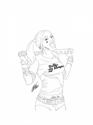 Раскраска Харли Квинн  картинку