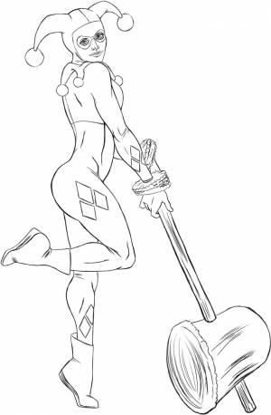 Раскраска Харли Квинн 13