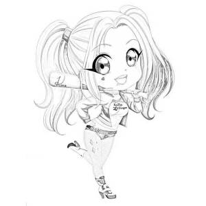 Раскраски Харли квинн для детей