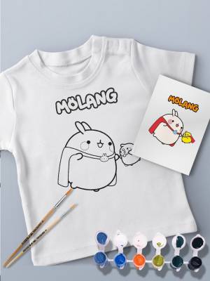 Футболка-раскраска для ребенка кавай Моланг супергерой