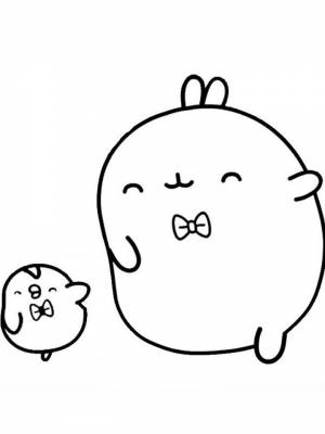 Раскраска Моланг картинка на листе  для детей