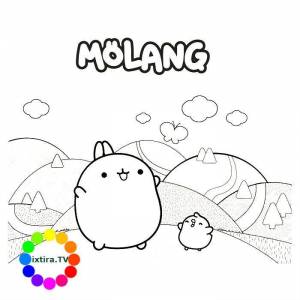 Раскраска Моланг с другом Пиу-Пиу