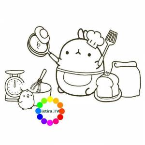 Раскраска Моланг повар