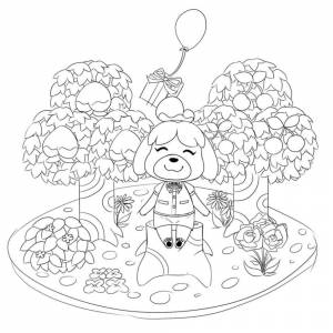 Раскраска Isabelle Animal Crossing
