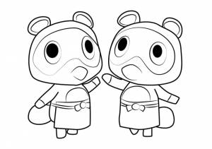 Раскраска Animal Crossing Timmy, Tommy