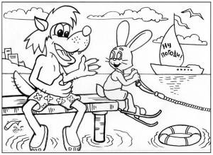 Раскраски из мультфильма Ну, погоди!  способ
