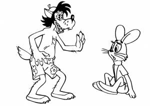 Раскраска Герои Ну, погоди! на пляже