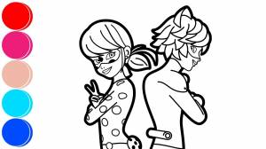 Леди Баг и Супер Кот Раскраска Miraculous Ladybug